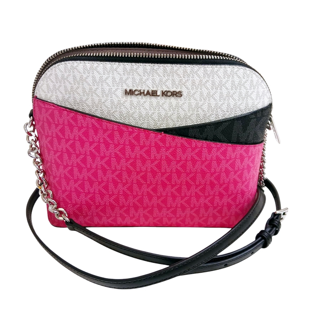 Michael Kors Pink, White & Black Crossbody Bag